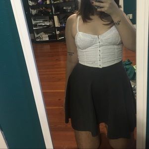 Dark Grey Circle/Skater Skirt